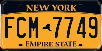 NY license plate FCM7749