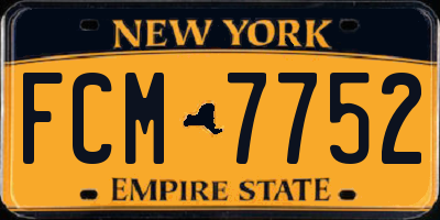 NY license plate FCM7752