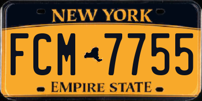 NY license plate FCM7755
