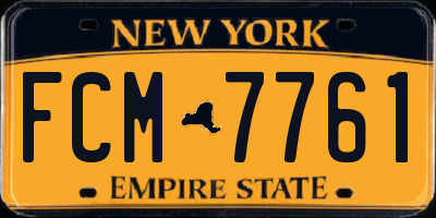 NY license plate FCM7761
