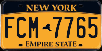 NY license plate FCM7765