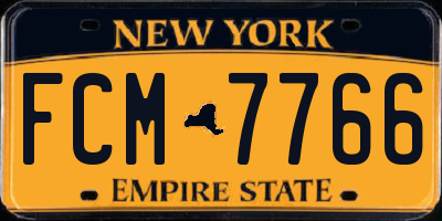 NY license plate FCM7766