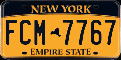 NY license plate FCM7767