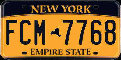 NY license plate FCM7768