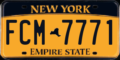 NY license plate FCM7771