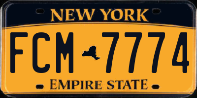 NY license plate FCM7774