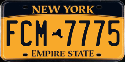 NY license plate FCM7775