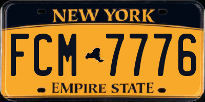 NY license plate FCM7776