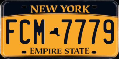 NY license plate FCM7779