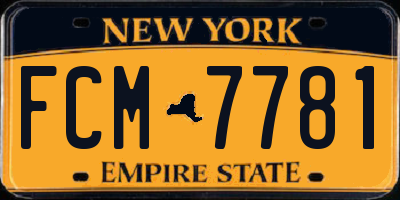 NY license plate FCM7781