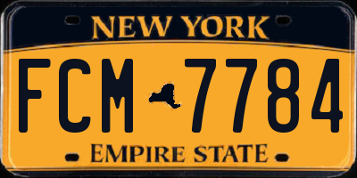 NY license plate FCM7784