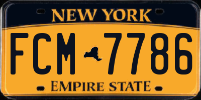 NY license plate FCM7786