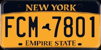 NY license plate FCM7801