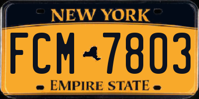 NY license plate FCM7803