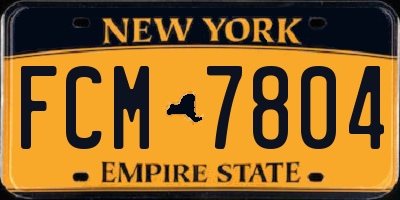 NY license plate FCM7804