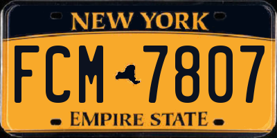NY license plate FCM7807