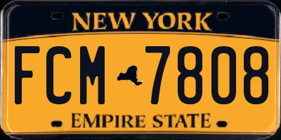 NY license plate FCM7808