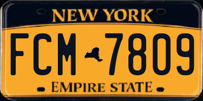 NY license plate FCM7809