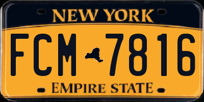 NY license plate FCM7816