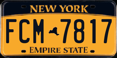 NY license plate FCM7817