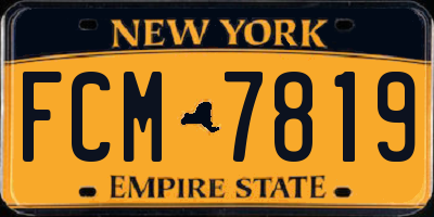 NY license plate FCM7819