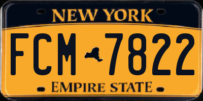 NY license plate FCM7822