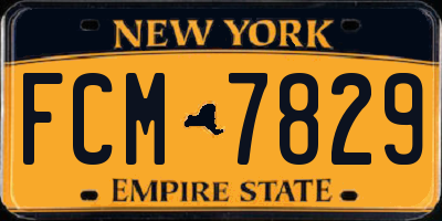 NY license plate FCM7829
