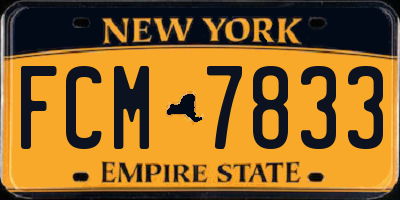 NY license plate FCM7833