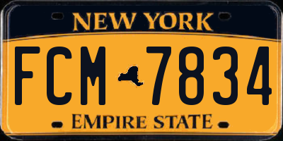 NY license plate FCM7834