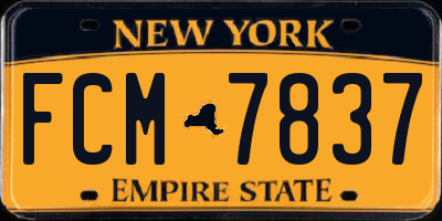 NY license plate FCM7837