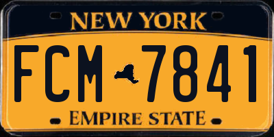 NY license plate FCM7841