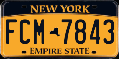 NY license plate FCM7843
