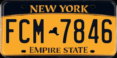 NY license plate FCM7846
