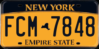 NY license plate FCM7848