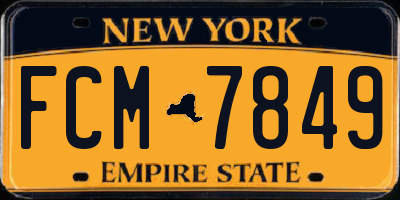 NY license plate FCM7849