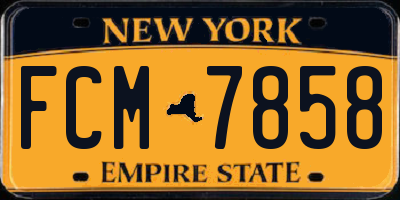 NY license plate FCM7858