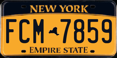 NY license plate FCM7859
