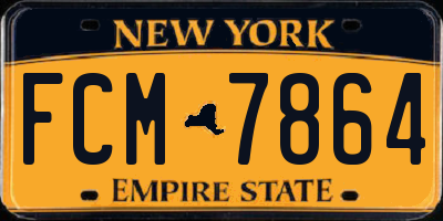 NY license plate FCM7864