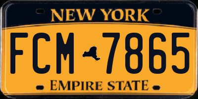 NY license plate FCM7865