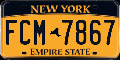 NY license plate FCM7867