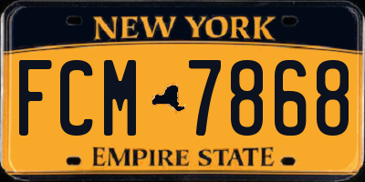 NY license plate FCM7868