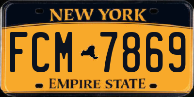 NY license plate FCM7869