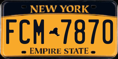 NY license plate FCM7870