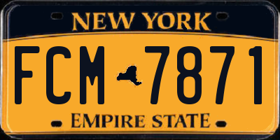 NY license plate FCM7871