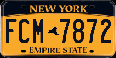 NY license plate FCM7872