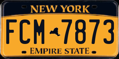 NY license plate FCM7873