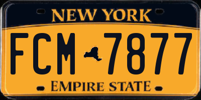 NY license plate FCM7877