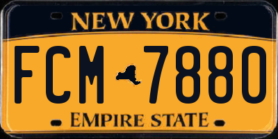 NY license plate FCM7880