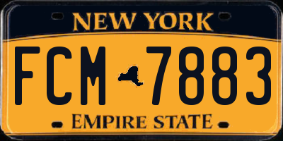 NY license plate FCM7883