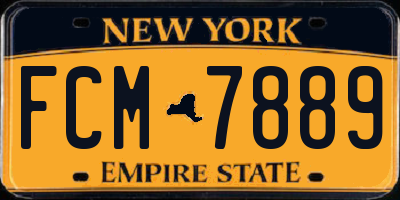 NY license plate FCM7889
